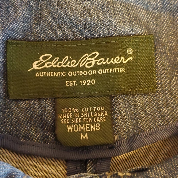 EDDIE BAUER Jean Denim Jacket Blue Size Medium - Picture 3 of 15